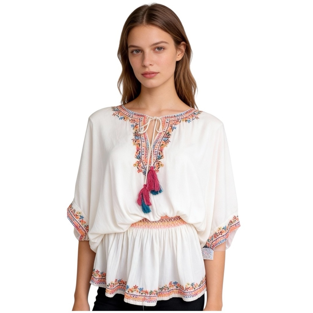 ALTAR’D STATE Bohemian Embroidered Swimsuit Cover Or Blouse Size M NEW
